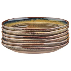 6 Assiettes Genesis marron volcanique - D.16 cm