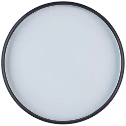 4 Assiettes Gourmet blanc granité/noir onyx - 28x28x3 cm