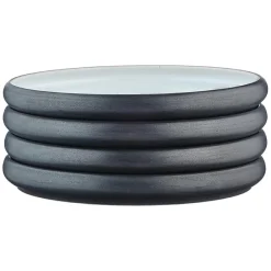 4 Assiettes Gourmet granité/noir onyx - D.21,5 cm