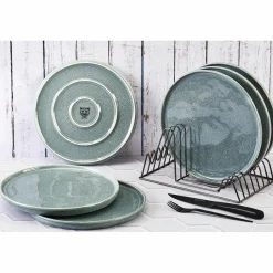 6 Assiettes Magma bleues - D.27 cm