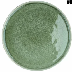 6 Assiettes Magma vertes - D.27 cm
