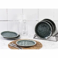 6 Assiettes Moon bleu nuit - D.21 cm