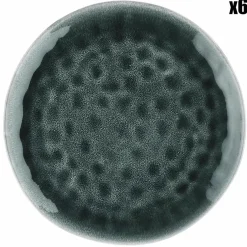 6 Assiettes Moon bleu nuit - D.28.5 cm