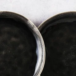 6 Assiettes Moon noires - D.21 cm