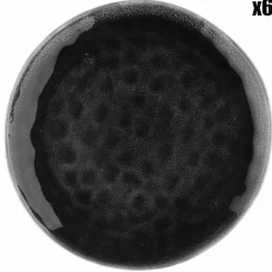 6 Assiettes Moon noires - D.28.5 cm