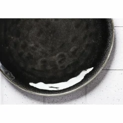 6 Assiettes Moon noires - D.28.5 cm