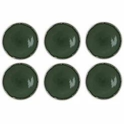 6 Assiettes Oxygen gris/vert bouteille/beige - D.27 cm