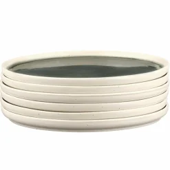 6 Assiettes Oxygen gris/vert bouteille/beige - D.21.5 cm