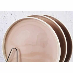 6 Assiettes Oxygen rose poudre/beige - D.27 cm