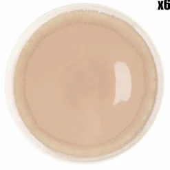 6 Assiettes Oxygen rose poudre/beige - D.21.5 cm