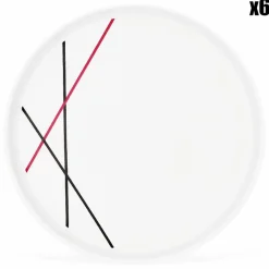 6 Assiettes plates en Porcelaine Bistrot blanches - D.27.5 cm