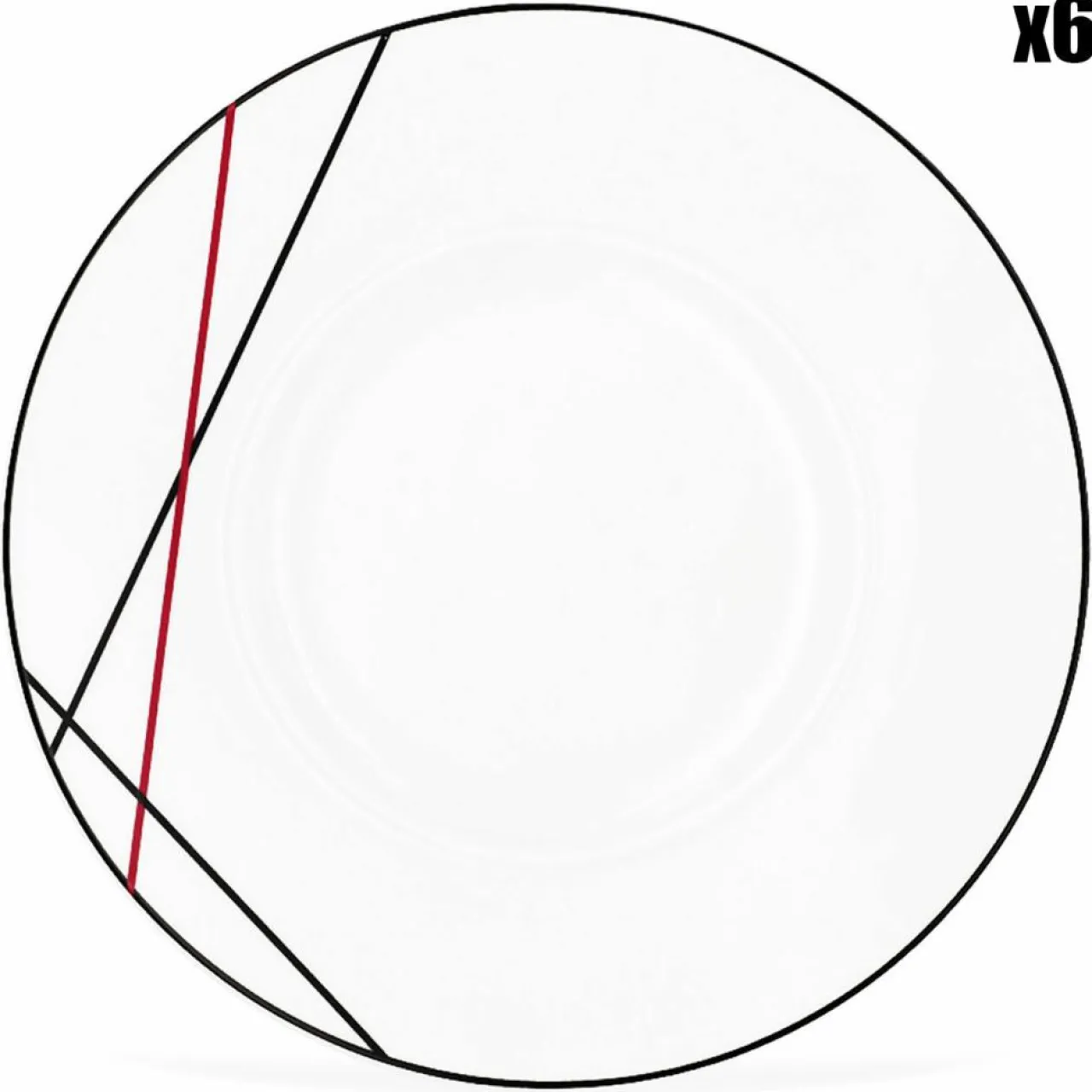 6 Assiettes plates en Porcelaine Bistrot chef blanches - D.29 cm