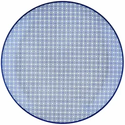 6 Assiettes plates Pattern Dark blue bleu foncé - D.26 cm