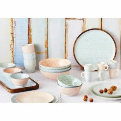 6 Assiettes plates Pattern Pastel rose pastel/bleu pastel/vert pastel - D.26 cm