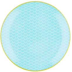 6 Assiettes plates Pattern Color bleu clair/rouge/jaune - D.26 cm