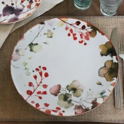 6 Assiettes PlatesAquarelle 27Cm EnPorcelaine