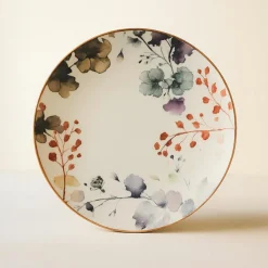 6 Assiettes PlatesAquarelle 27Cm EnPorcelaine