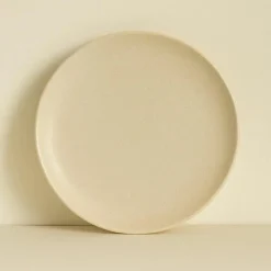 6 Assiettes PlatesArita 27Cm En Grès Beige