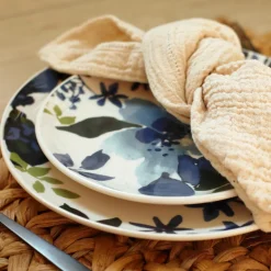 6 Assiettes PlatesBleuet 26Cm En Grès