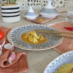 6 Assiettes PlatesByzance 27Cm EnPorcelaine