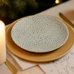 6 Assiettes PlatesJasmin 27Cm EnPorcelaine Blanc