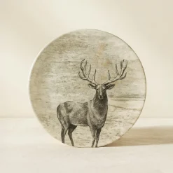 6 Assiettes PlatesLachat Cerf 26CmEn Porcelaine