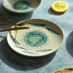 6 Assiettes PlatesSardine 27Cm En Faience