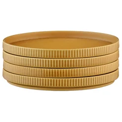 4 Assiettes Scandi jaune ocre - D.16 cm