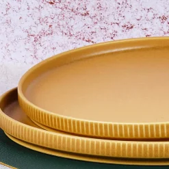 4 Assiettes Scandi jaune ocre - D.21 cm