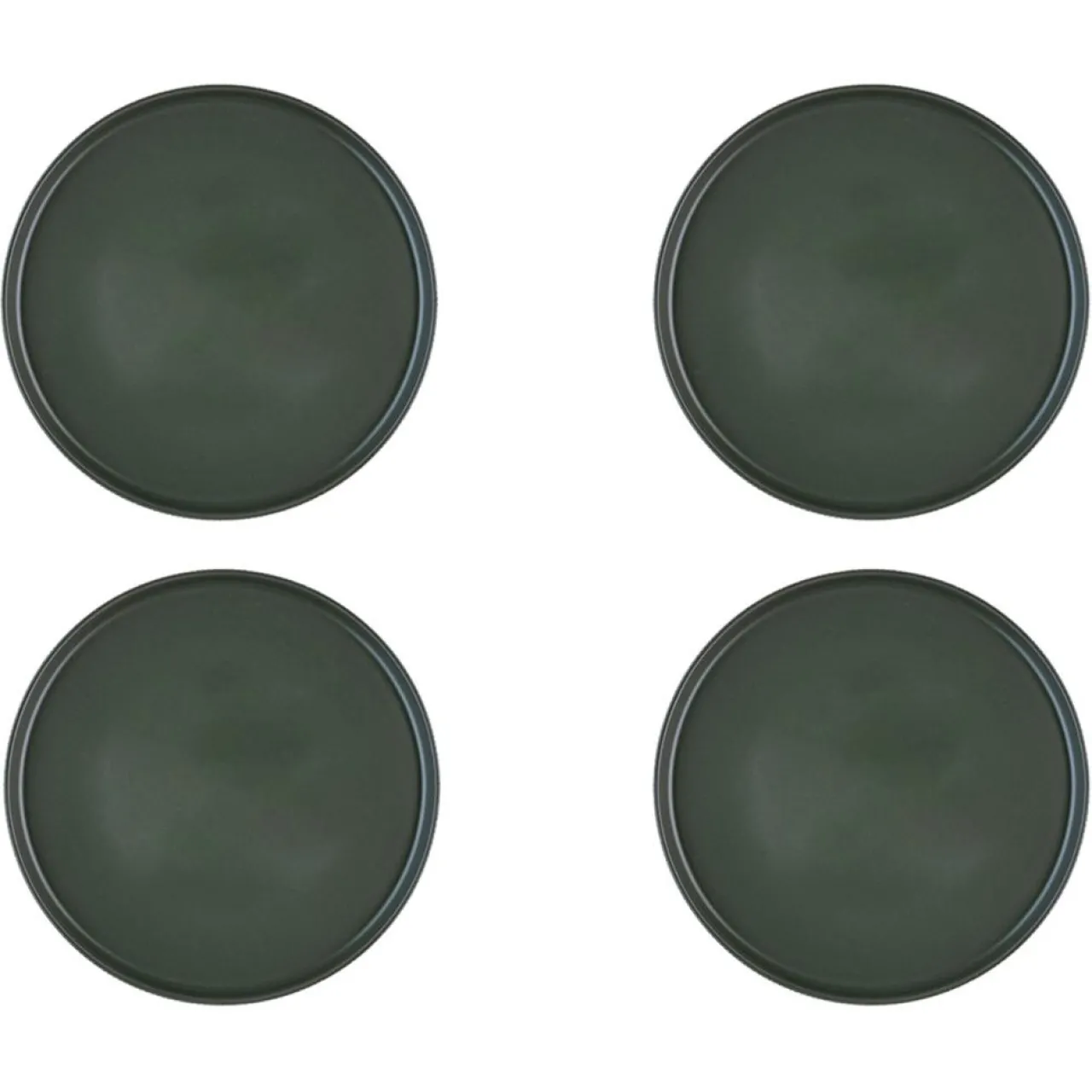 4 Assiettes Scandi vert olive - D.27 cm