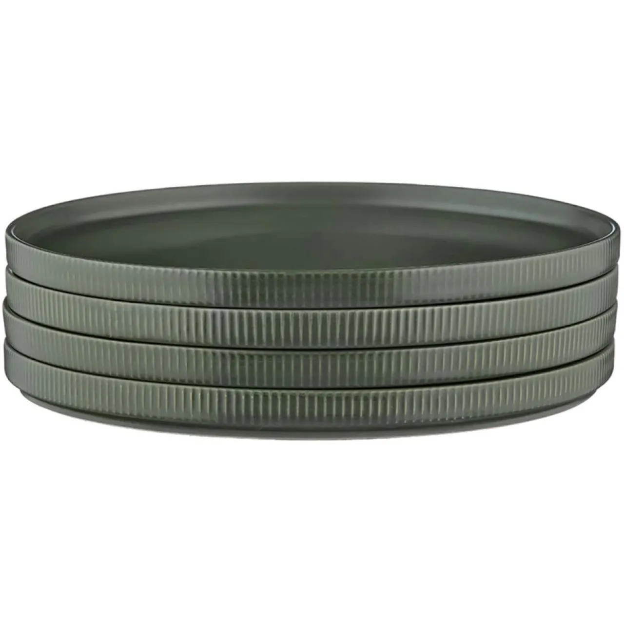 4 Assiettes Scandi vert olive - D.27 cm