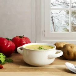 6 Bols à soupe au grès du temps beige - 13.7x7x13.7 cm