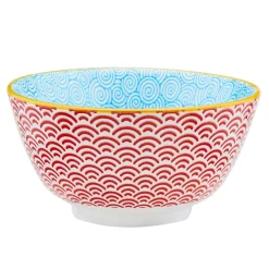 6 Bols apéritif Pattern Color bleu clair/rouge/jaune - D.12 cm