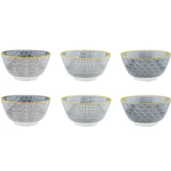 6 Bols apéritif Pattern Eclipse gris anthracite - D.12 cm