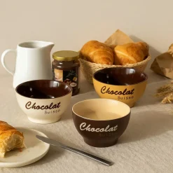 6 Bols ChocolatSuisse 14Cm En Grès 3Couleurs Assorties