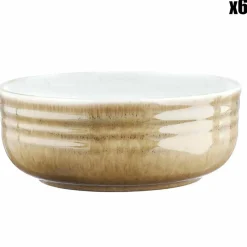 6 Bols Cosmos beige/blanc nacré - D.15.5 cm