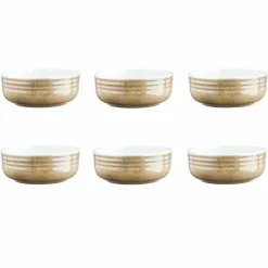 6 Bols Cosmos beige/blanc nacré - D.15.5 cm