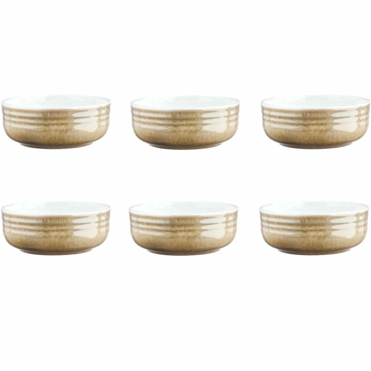 6 Bols Cosmos beige/blanc nacré - D.15.5 cm