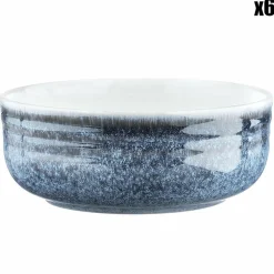 6 Bols Cosmos bleu/blanc nacré - D.15.5 cm