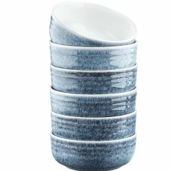 6 Bols Cosmos bleu/blanc nacré - D.15.5 cm