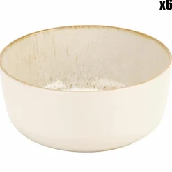 6 Bols en Grès Baltic Luna moutarde - D.14.5 cm