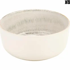 6 Bols en Grès Baltic Magara beiges - D.14.5 cm