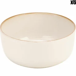 6 Bols en Grès Baltic Vanilla blanc - D.14.5 cm