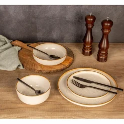 6 Bols en Grès Baltic Vanilla blanc - D.14.5 cm