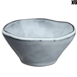 6 Bols en Grès Cloud gris clair - 20 cl