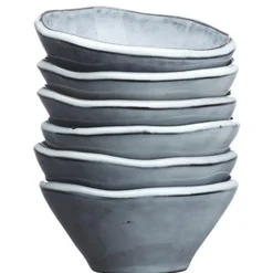 6 Bols en Grès Cloud gris clair - 20 cl