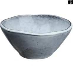 6 Bols en Grès Cloud gris clair - 50 cl