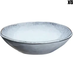 6 Bols en Grès Cloud gris clair - 75 cl