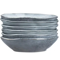 6 Bols en Grès Cloud gris clair - 75 cl