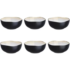 6 Bols en Grès Iris blanc/ivoire - 80 cl